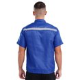 thumbnail image 4 of Zaldita Men Short Sleeve Zipper Work Shirt Mechanic Uniform Shirt Industrial T-shirts Workshop Tops Blue 170/L, 4 of 7