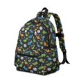 thumbnail image 2 of Black Cartoon Dinosaurs Roar Pattern Cute School Backpack with Padded Back and Adjustable Shoulder Straps 13.4"x11"x4.7", 2 of 5