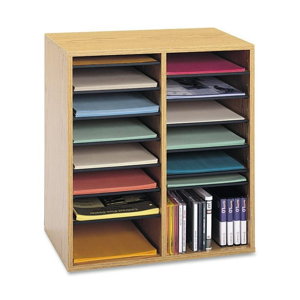 Safco, Adjustable Shelves Literature Organizers, 1 / Each, Medium Oak
