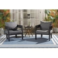 thumbnail image 3 of Safavieh Viola Metal Outdoor Armchair - Set of 2, Black/Gray, 3 of 13
