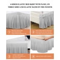 thumbnail image 6 of Gray Striped Wrap Around Bed Skirts for Queen Bed 18" Drop,Bed Skirt with Adjustable Elastic Belt Dust Ruffle Bed Valance for Bedroom Hotel Modern Minimalist Vertical Stripes Lines Bed Frame Cover, 6 of 7
