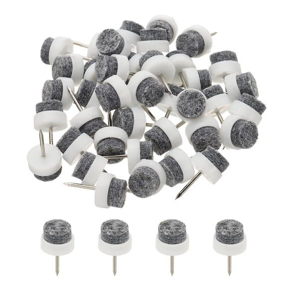 Uxcell 14 mm Nail-on Felt Pads, Round Felt Furniture Sliders for Protection White 72 Pcs