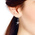 thumbnail image 4 of AeraVida Enchanting Ocean Sterling Silver Starfish Dangle Earrings, 4 of 5