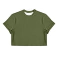 thumbnail image 4 of Crop Tops for Men Fashion Casual Short Sleeve Crew Neck Pullovers Summer Lightweight Breathable Regular Fit Solid Color Beach Tshirts Army Green M, 4 of 5