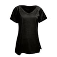 thumbnail image 4 of Posijego Basic Tee Top for Women V Neck Plain Short Sleeved T Shirt Ladies Summer Loose Casual Shirts Tops, 4 of 6