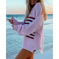 thumbnail image 3 of OwnShow Women's USA American Flag Sweater Boat Neck Long Sleeves Cozy Knit Pullover, 3 of 8