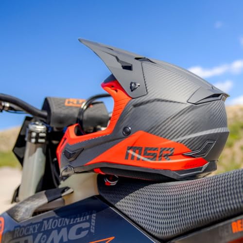 MSR Carbon Hex Motocross, Dirt Bike Helmet w/MIPS Large Matte Black/Orange