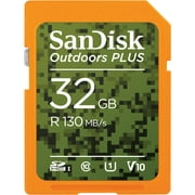 SanDisk 32GB Outdoors Plus SDHC UHS-I Memory Card  -  SDSDUWC-032G-AW6VN