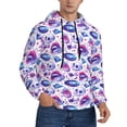 thumbnail image 2 of Rateoe crystal Skull record lips Pattern Mens Hoodie, Pullover Hooded Sweatshirt, Kangaroo Pocket Hoodie Ideal for Daily Wear, Travel and Home-3X-Large, 2 of 7