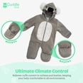 thumbnail image 7 of Cuddle Club One Piece Romper Hooded Fleece Onesie Jumper for Baby, Koala Gray & White Newborn, 7 of 7