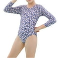 thumbnail image 5 of Fesfesfes Children Girls Swimwear Long Sleeve Swimsuit Kids Girls Multicolor Print One-piece Swimsuit Child Girls Beachwear Monokini, 5 of 9