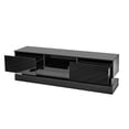 thumbnail image 5 of Modern TV Stand with LED Lights, Black LED Entertainment Center for 60/65/70 Inch TV, High Gloss Media TV Console Entertainment Stand with 2 Drawers and Open Shelf for Living Room, Bedroom, 5 of 9