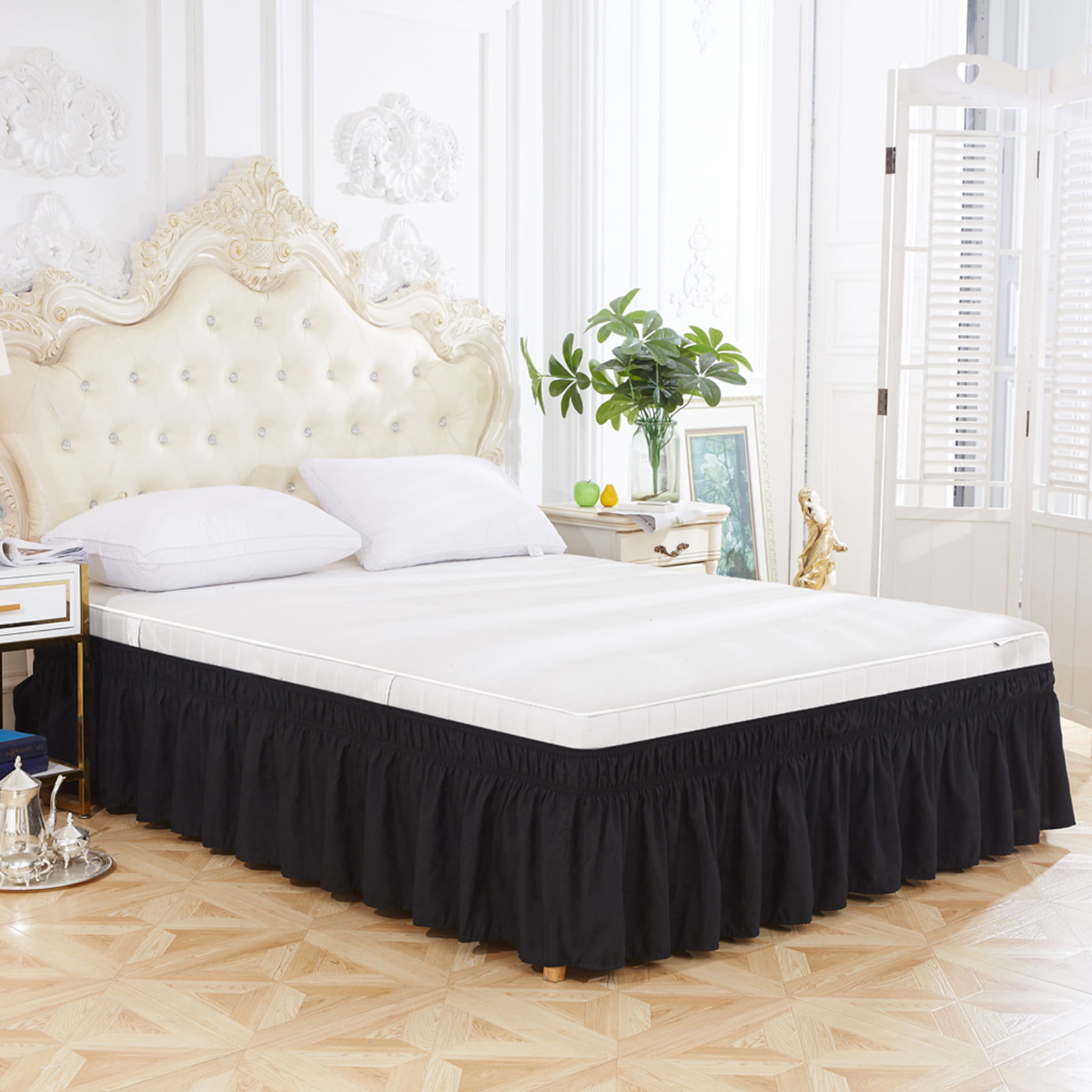 Details about   15 in Elastic Bed Skirt Ruffle Easy Fit Wrap Around Twin Full Queen Size US 