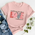 thumbnail image 2 of Matching Outfits for Couples Round Neck | Letter Print Tee for Comfort & Style Plus Size Womens Clothing,Pink,M, 2 of 5