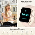thumbnail image 3 of Blackview Smart Watch for Women with Bluetooth Calling, AI Voice Assistant, Fitness Tracker with 100+ Sports Modes, 1.83" HD Display, IP68 Water Resistant, Compatible with Android & iPhone, Pink, 3 of 7