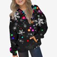 thumbnail image 2 of BaoFuBaoMei Hoodie for Boys Girls Pullover Christmas Snowflake Long Cuffed Sleeve Sweatshirt Tops with Pockets Loose Hooded Fall Clothing for Christmas Dinner Vacation Holiday, 2 of 8