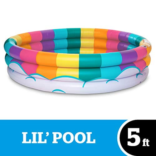 BigMouth Inc Inflatable Rainbow Kiddie Pool, Durable Plastic Baby Pool, Summer Fun Swim Pool for Kids