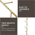 thumbnail image 4 of MyGift 2.5-Foot Gold Metal Wall Mounted Coat /Hat Rack, Modern Tree Banch Style, 4 of 6