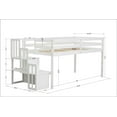 thumbnail image 3 of Loft Bed with Staircase,Storage,Twin size,Full-length Safety Guardrails,No Box Spring Needed,White, 3 of 6