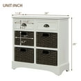 thumbnail image 3 of Rustic Storage Cabinet with Two Drawers and Four Classic Rattan Basket for Dining Room/Living Room, 3 of 13