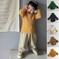 thumbnail image 2 of Skymirror Girls Boys Turtleneck Long Sleeve Sweater Basic Solid Fine Knit Warm Sweatshirt Pullover Base Tops, 3-8 Years, 2 of 8