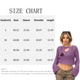 thumbnail image 3 of JULMCOMO Crochet Beach Cover Ups for Women Hollow Out Mesh Knit Summer Crop Tops Long Sleeve Cutout Bikini Cover Ups for Swimwear Purple S, 3 of 7