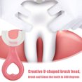 thumbnail image 3 of Cepillo de dientes de silicona en forma de U Cepillo suave Ndcxsfigh de 360 ​​​​grados para niños (Corazón rosa), 3 of 8