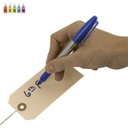 100 Manila Tags #5 with Wire - 4 3/4 x 2 3/8 - Blank Paper Labels with String Metal Wire Attached