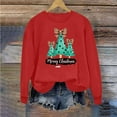 thumbnail image 6 of Ailaofu Ugly Christmas Sweater Women Funny Red Merry Christmas Sweatshirt Oversized Xmas Graphic Sweaters Holiday Pullover, 6 of 6