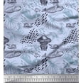 thumbnail image 1 of Soimoi Rayon Fabric Octopus,Whale & Jellyfish Ocean Printed Fabric 1 Yard 42 Inch Wide, 1 of 1