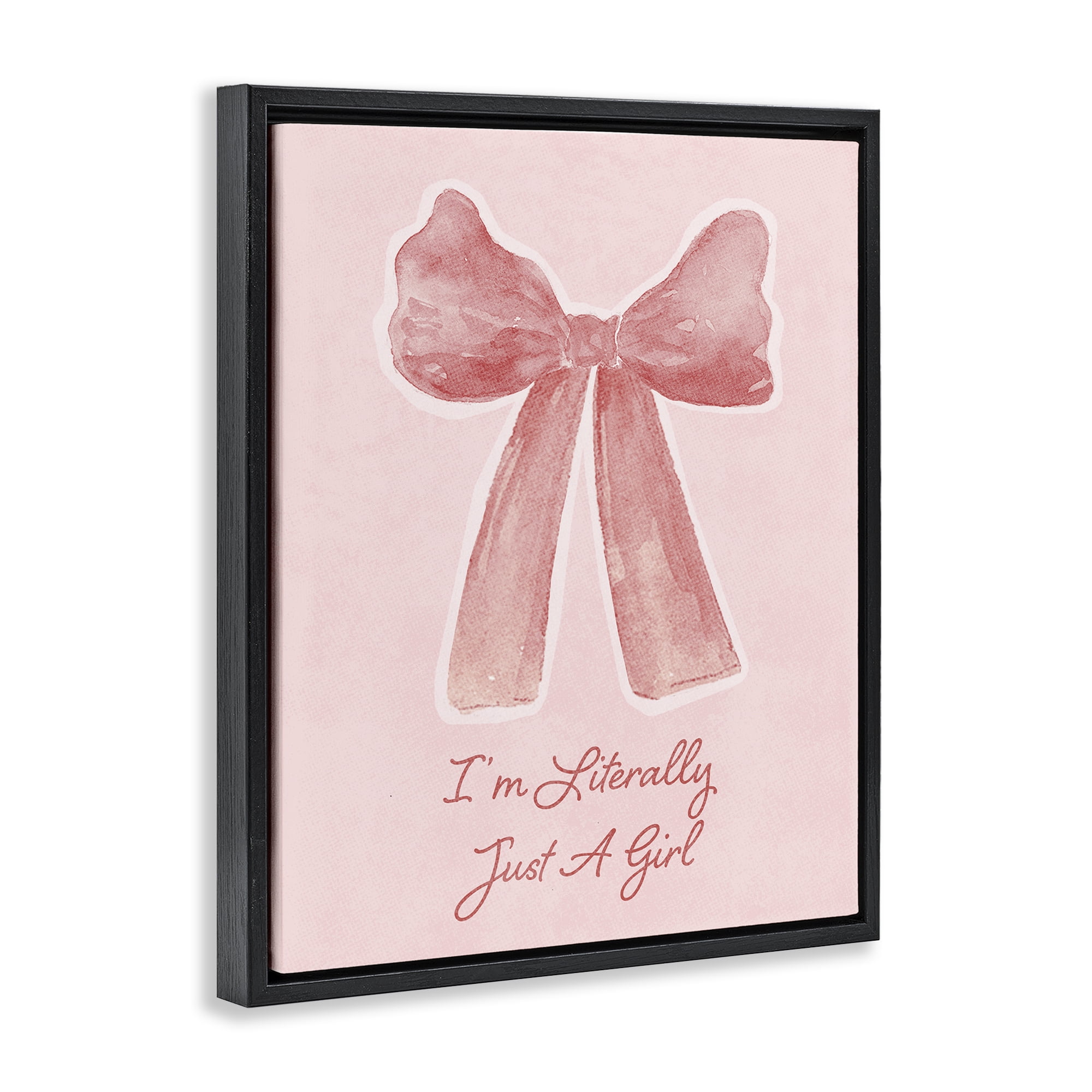 Stupell Industries Literally Just A Girl Black Framed Floater Canvas Wall Art, design by Lucille Price