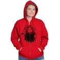 thumbnail image 3 of Celestial Sun Space Hands Spiritual Unisex Fleece Graphic Zip Up Hoodie Brisco Brands 2X, 3 of 5