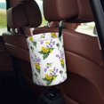 thumbnail image 5 of Kdxio Lavender Flowers Car Trash Can Garbage Car Accessories Trash Can Car Waste Bin for for Driver and Passenger Any Vehicle, 5 of 7