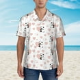 thumbnail image 2 of Xecao Heart Panda print Hawaiian shirt - a stylish short-sleeve button-down for men, perfect for casual beach and tropical outings., 2 of 9