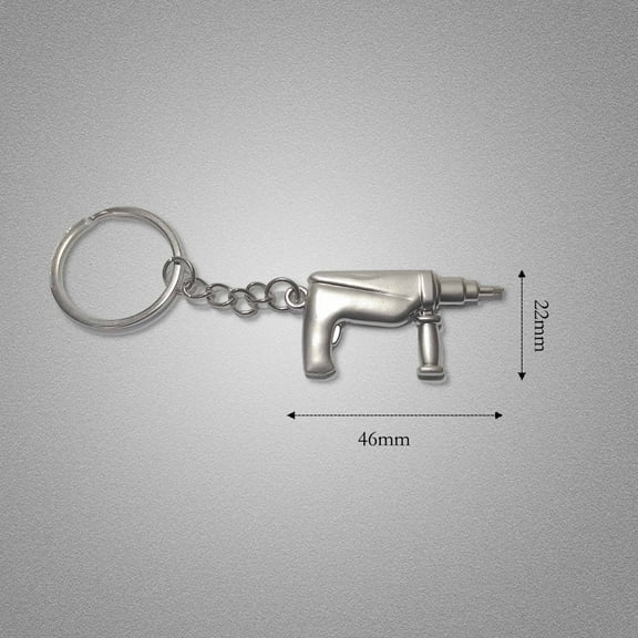 Metal Drill Split Ring Keychain, Silver, 1