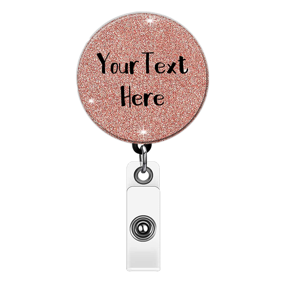 WIRESTER 2" Tropical Sans Customize Text Rose Gold Glitter Key Card