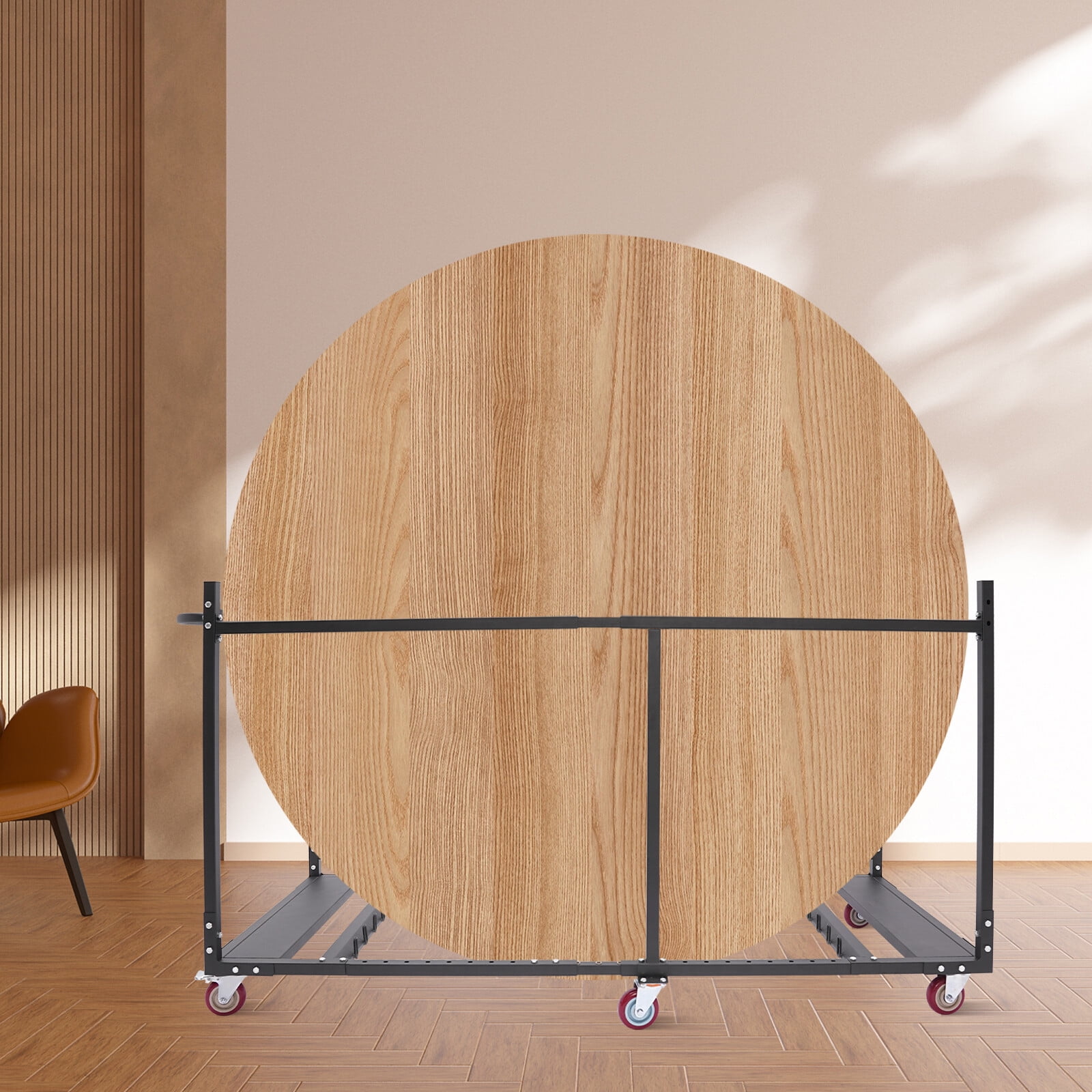 TFCFL Folding Table Rack Dolly Cart Rectangular Trolley Cart W/ Casters Max 8 Round Table 12 Folding Table