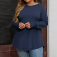 thumbnail image 5 of YDDIAN Oversized Tshirts for Women Baggy Crew Neck Tunic Sweaters Long Sleeve Summer Casual Loose Fit Tshirts with Thumb Holes Navy XXL, 5 of 6