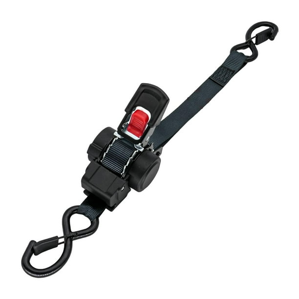 Correa de trinquete, resistente, ajustable con ganchos en S, mecanismo de retracción automática y diseño integrado para automóviles, motocicletas,