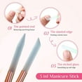 thumbnail image 3 of 5 Pieces Glass Cuticle Pusher Cuticle Stick Set Double Sided Nail Files Manicure Filing Cuticle Remover, 3 of 6