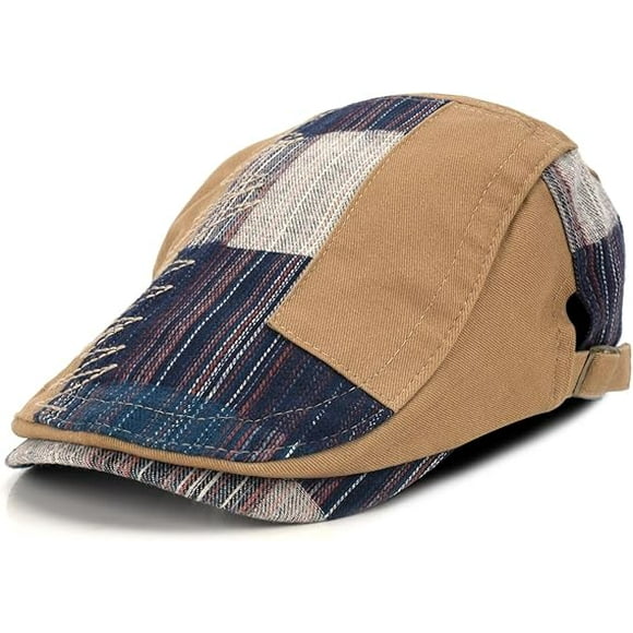 Newsboy Cap for Men Beret Hat Cotton Buckle Adjustable Cabbie Gatsby Hats Driving Flat Caps