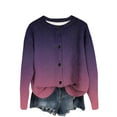 thumbnail image 1 of Lmnyox Cardigan à Boutons pour Femme, Imprimé Mode, Manches Longues, Col Rond, Veste Cardigan, Manteau d'Automne et d'Hiver, 1 of 4