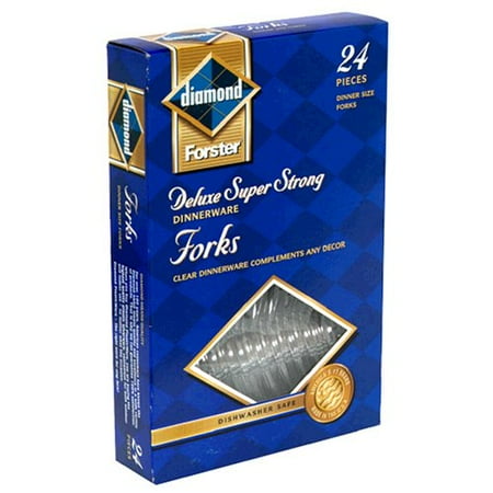 

Diamond Forster Dinnerware Forks Deluxe Super Strong Clear 24 pieces (Pack of 48)