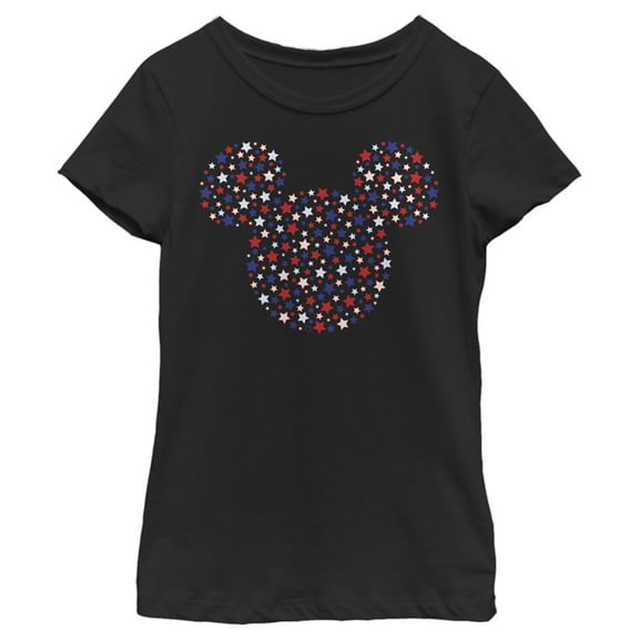 Girl's Mickey & Friends Mickey and Friends Starry Silhouette Graphic Tee Black X Small