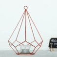 thumbnail image 6 of Efavormart 2 Pack Rose Gold 9" Metal Pentagon Geometric Tealight Candle Holders Geometric Floral Centerpiece, 6 of 11
