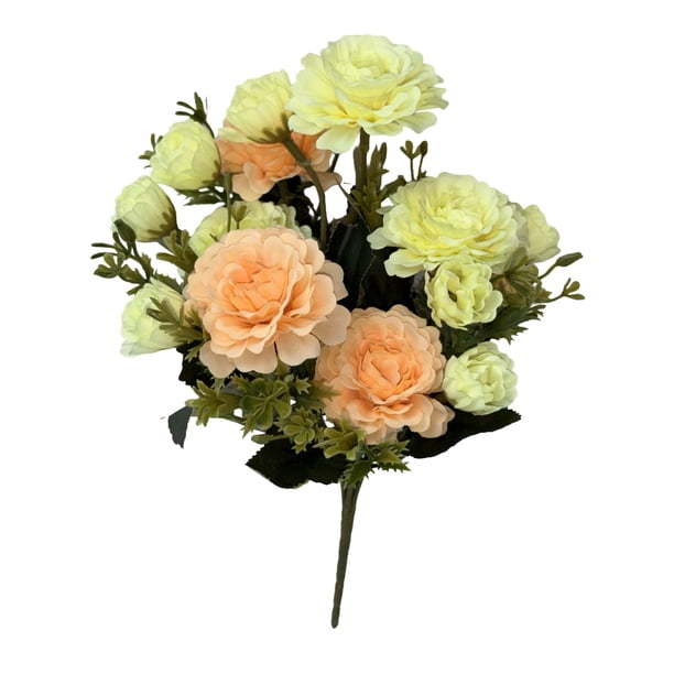 Ramo de flores artificiales de seda | Arreglo floral de rosas y peonías para decoración del hogar, centros de mesa para bodas, decoración de fiestas, relleno de jarrones para escritorio de oficina