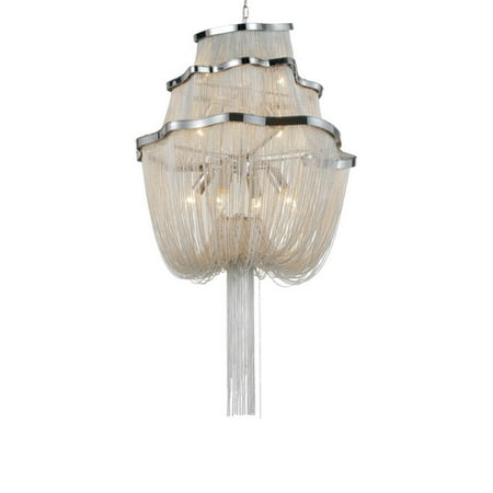 

CWI Lighting Secca 9-Light Down Traditional Metal Chandelier in Chrome