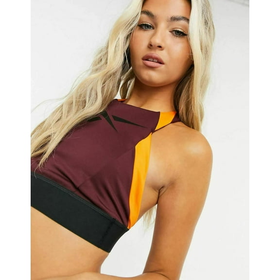 new R E E B O K women sports bra WOR MESH BRALET FT0953 Speedwick maroon 2XS $35
