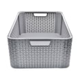thumbnail image 3 of Paquete De 2 Cajas Organizadoras Duras Tipo Rattan Gris, 3 of 5