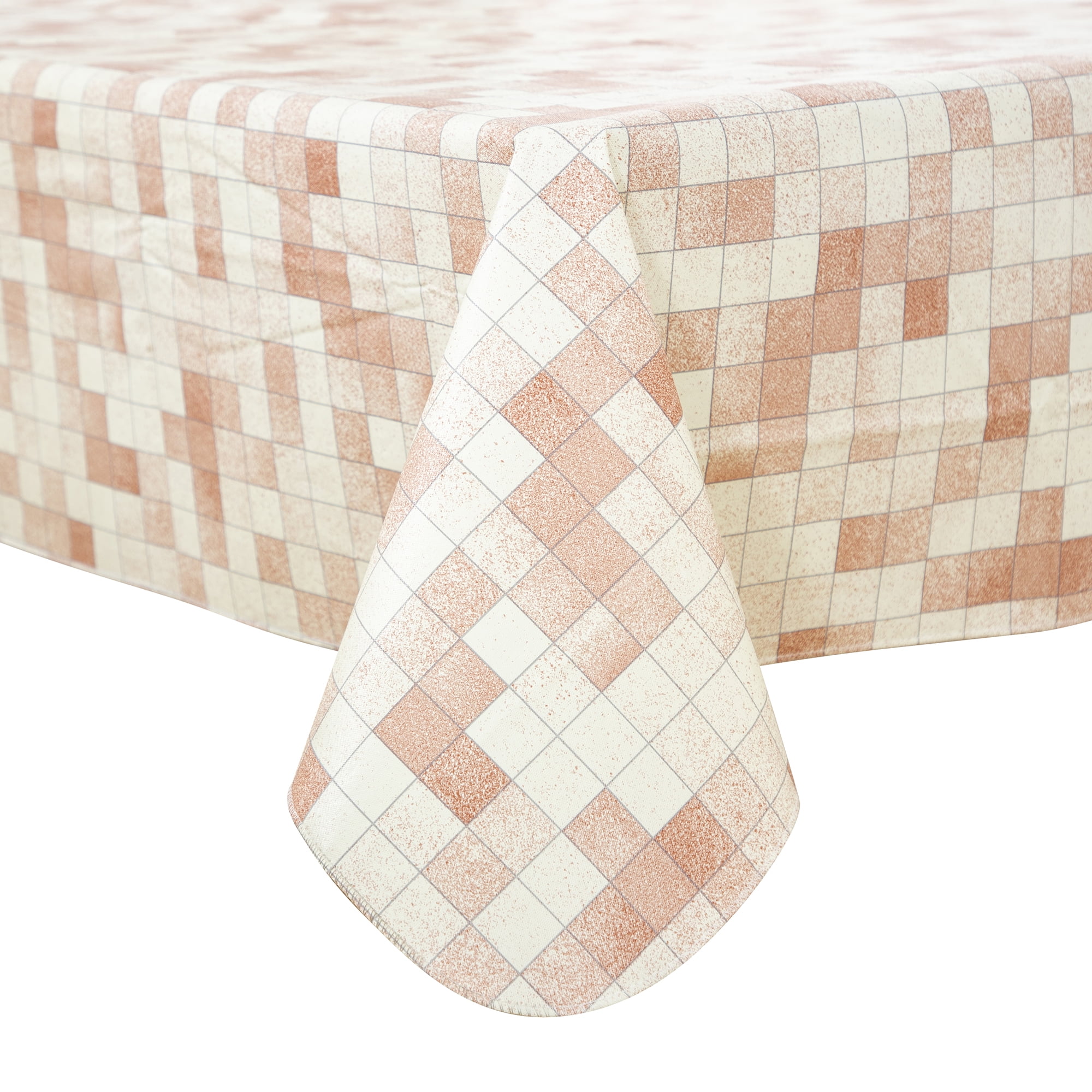 RAY STAR Checkered Tablecloth 60x84 inch Flannel Backing 100% Waterproof & Heavy Plastic Table Cover for Dining, Party, Farmhouse Dec.